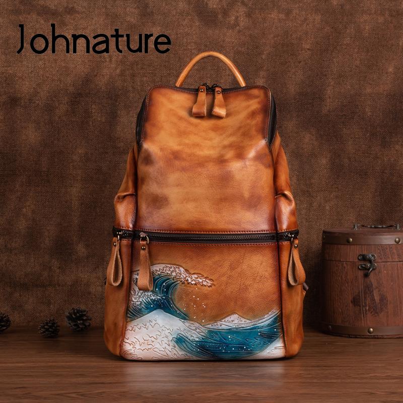 Leather Backpack Vintage - Sac à dos Johnature en cuir