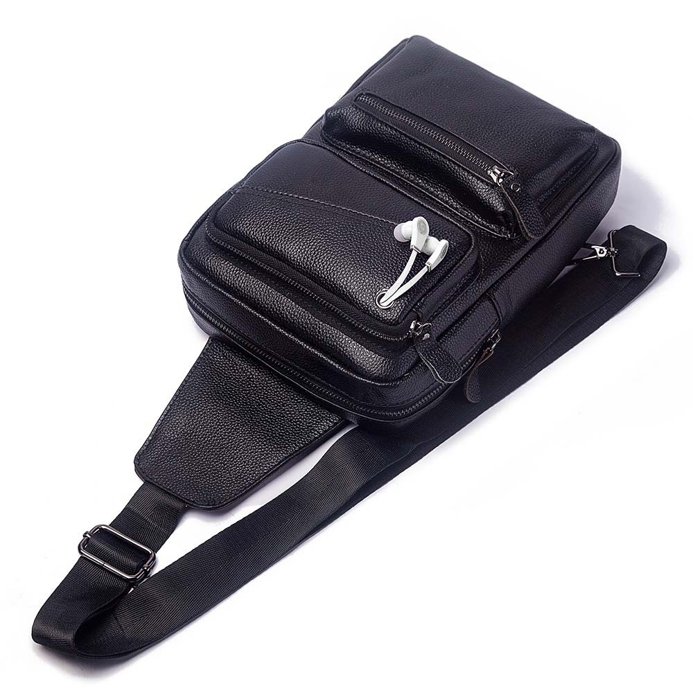 Leather Backpack Vintage - Sac de poitrine en cuir véritable