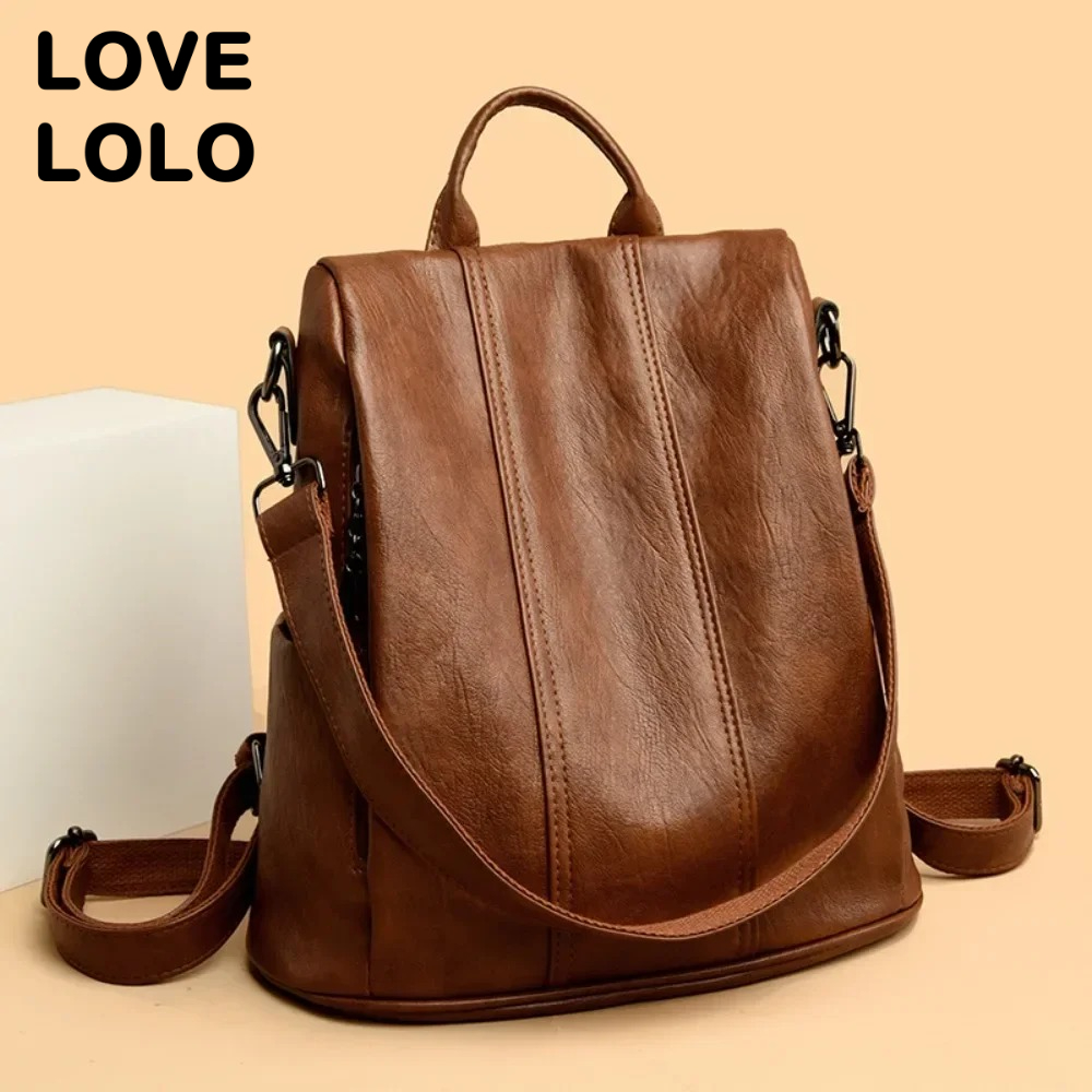 Leather Backpack Vintage - NOUVEAU Sac à Dos Antivol pour