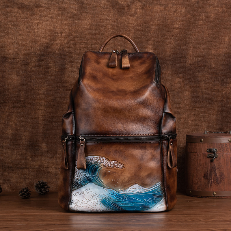 Sac à dos Johnature en cuir vé - Leather Backpack Vintage avis et prix