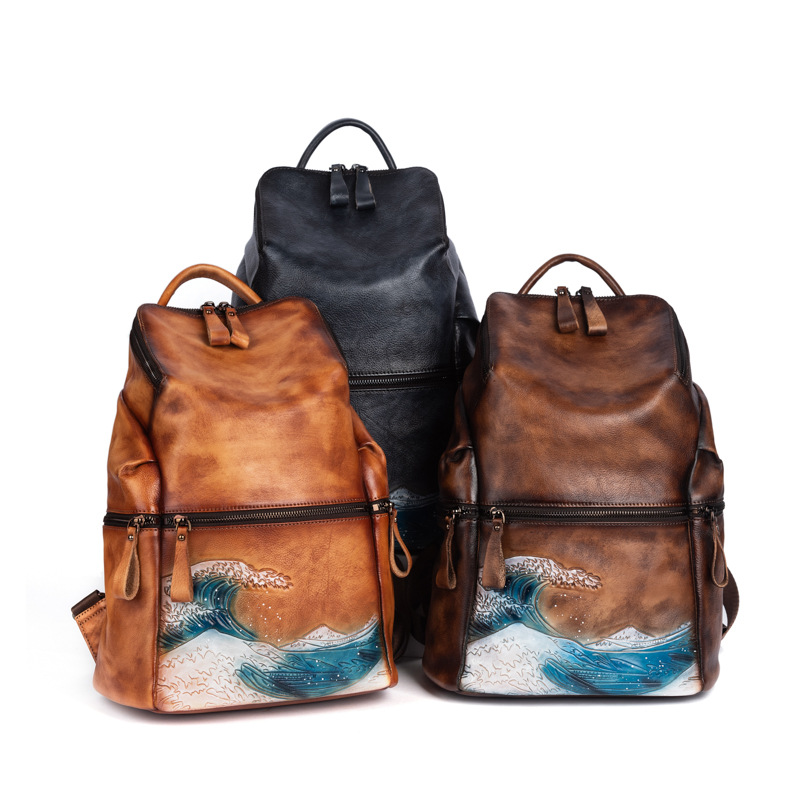 Sac à dos Johnature en cuir vé - Leather Backpack Vintage avis et prix